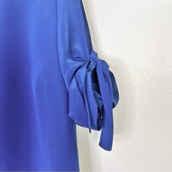 Amanda Uprichard Blue Silk Tie Sleeve Blouse - Picture 8 of 9